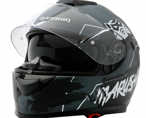 889 Comfort Warrior matt black visor open