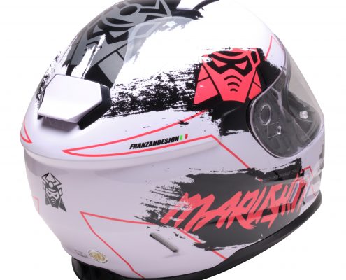 889 Warrior rot weiß back