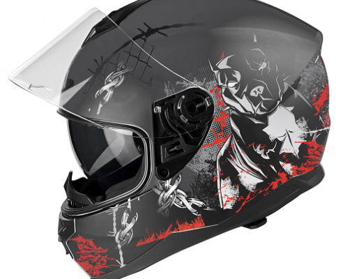 Fh-3 Pitbull 3 - Black - Red - White - Mat L-Side 3