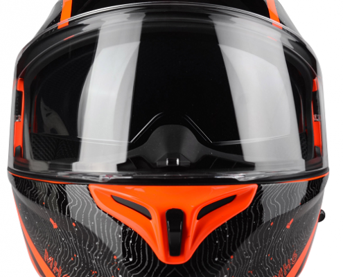 MH-6 Light Black - Red Fluo Front 1